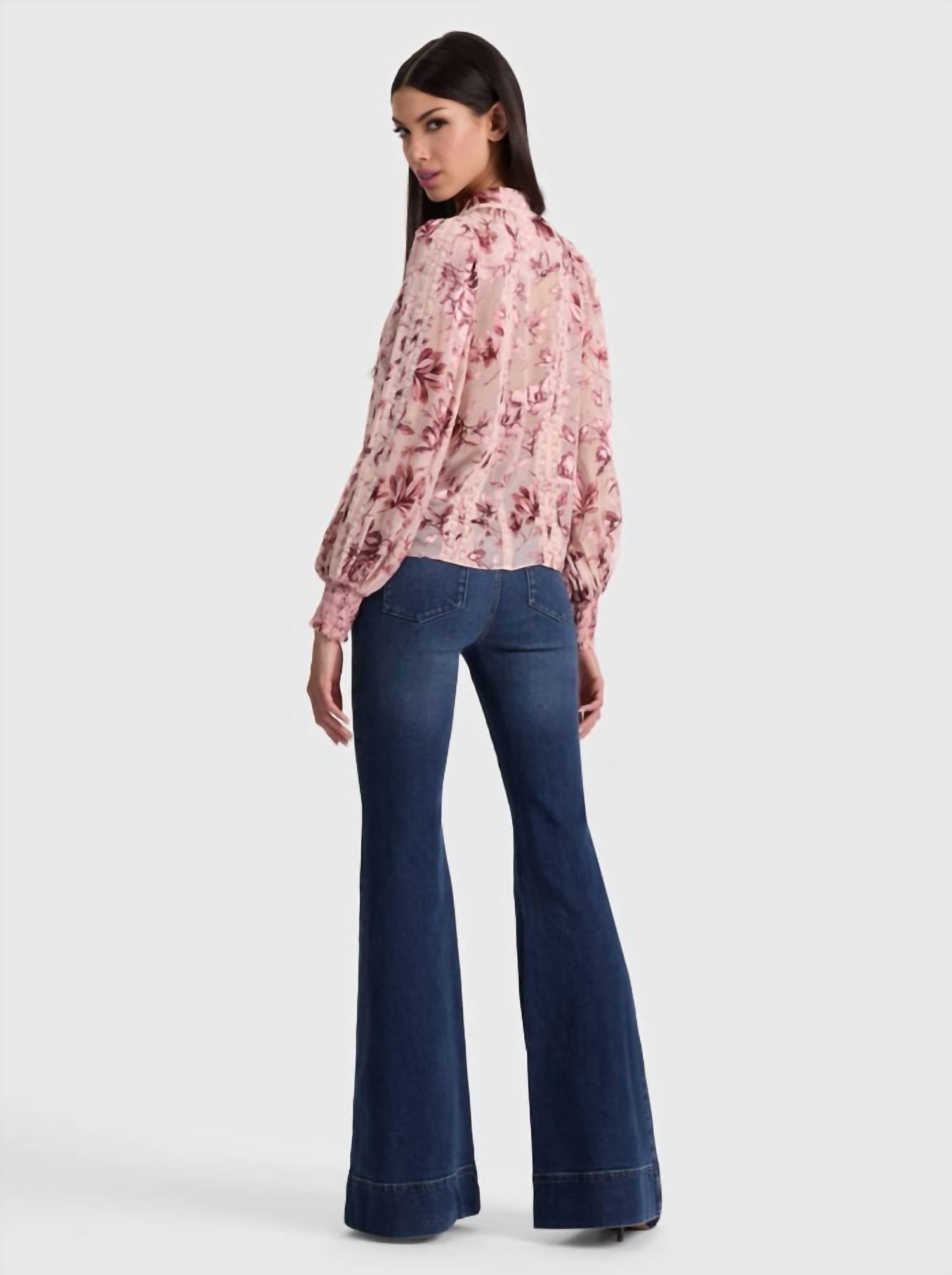 Alice + Olivia - Arlette Lace Trim Blouse