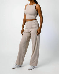 Yoga Democracy Ultimate Trouser in mushroom - women's pants - detail view