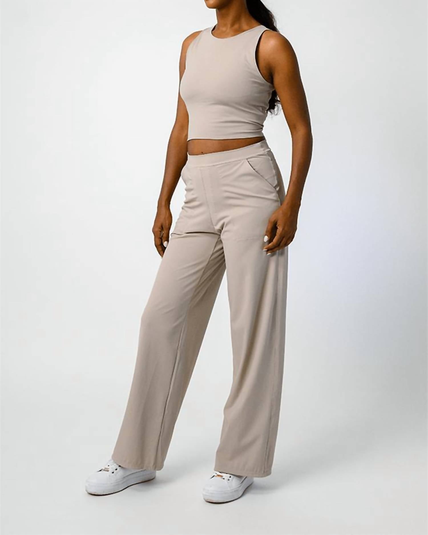 Yoga Democracy Ultimate Trouser in mushroom - women's pants - detail view