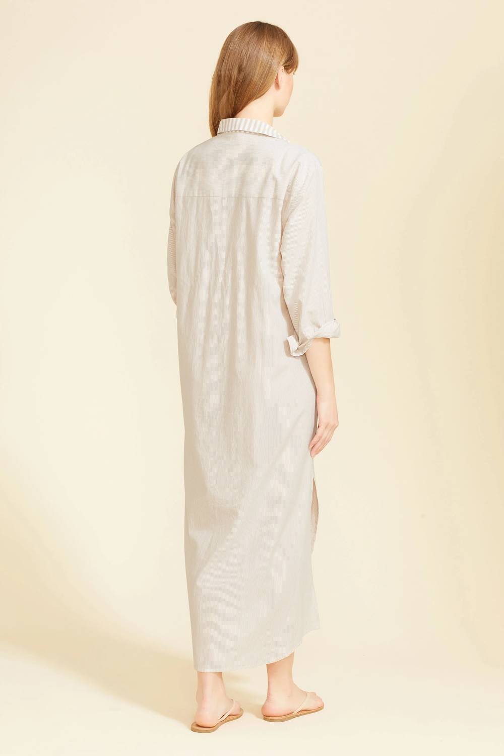 Sitano - Riga Striped Maxi Shirt Dress
