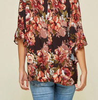 Andree By Unit - Floral Ruffle Sleeve Top