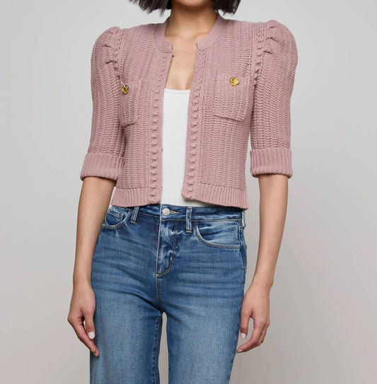 L'Agence - Delilah Crop Textured Cardigan