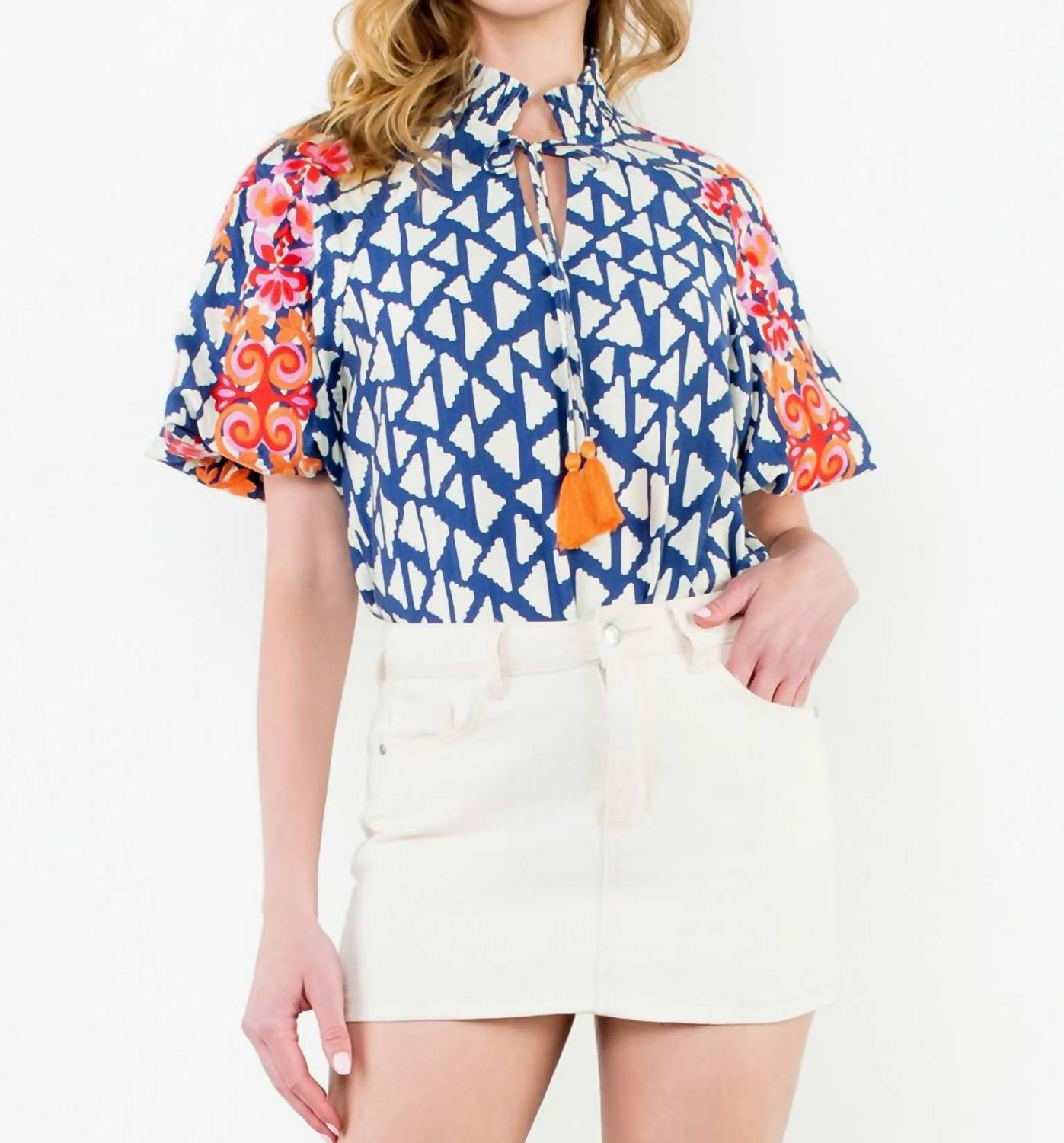 Thml - Embroidered Puff Sleeve Blouse