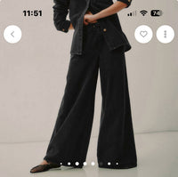 Rosa Clothing - Classic Drawstring Wide Jeans