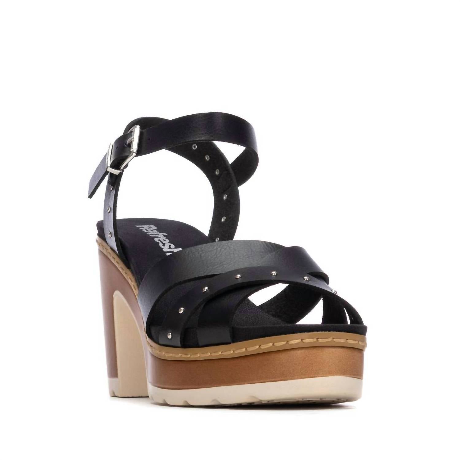 Xti Women's Ankle Strap Sandals in black - women's sandal - detail view