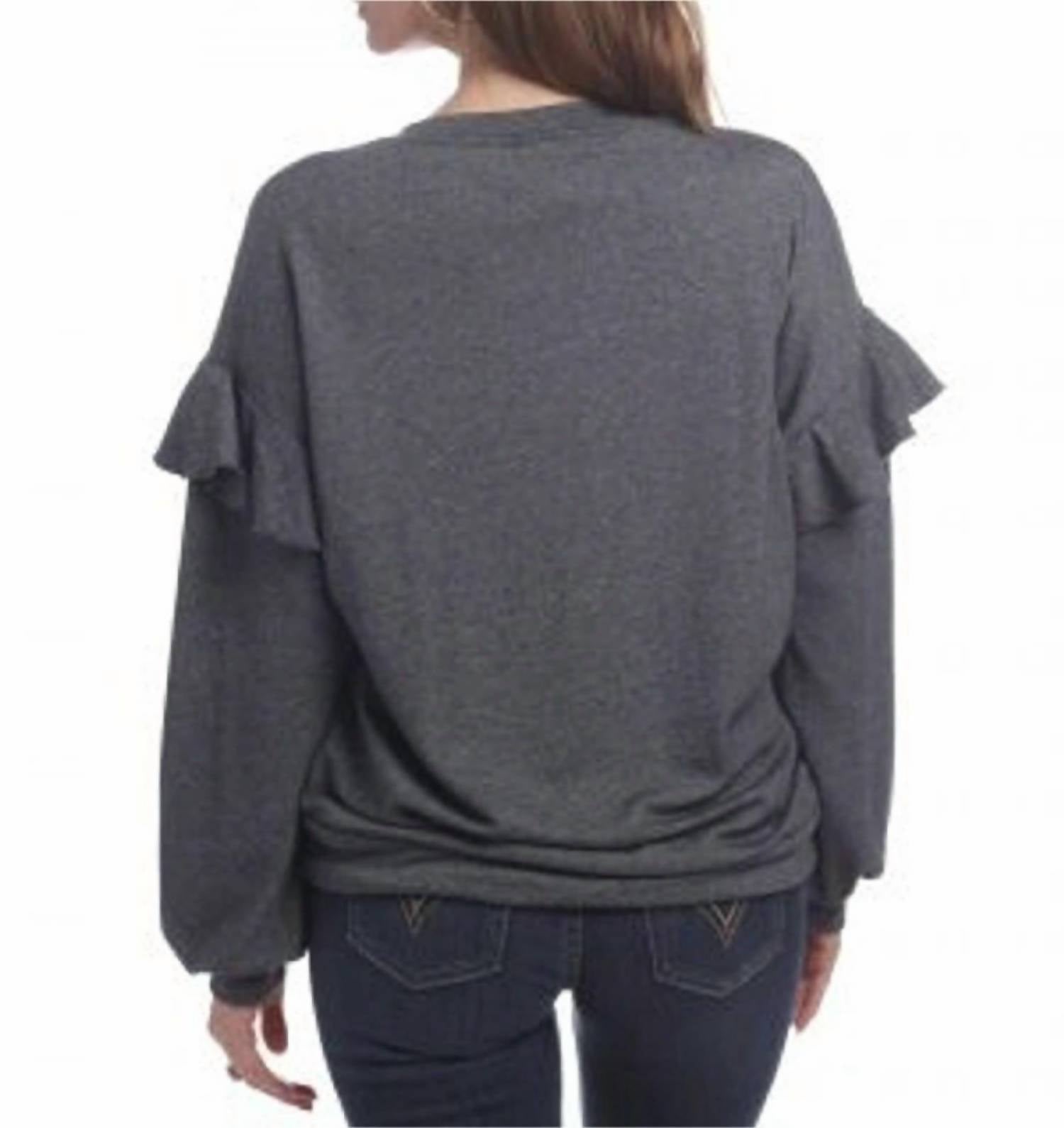Elan - Ruffles On Shoulders Top