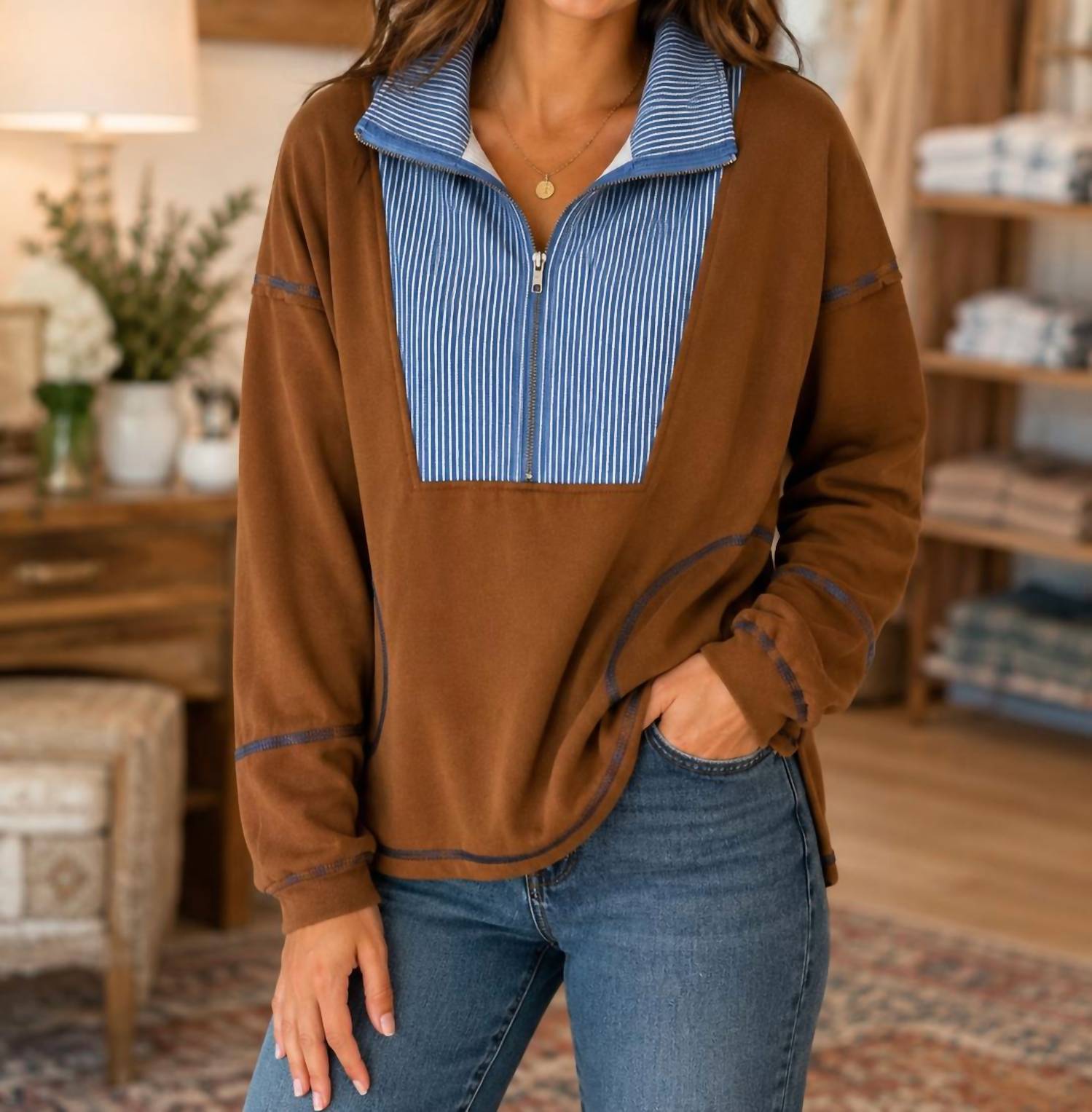 Fantastic Fawn - Denim Long Sleeve Shirt