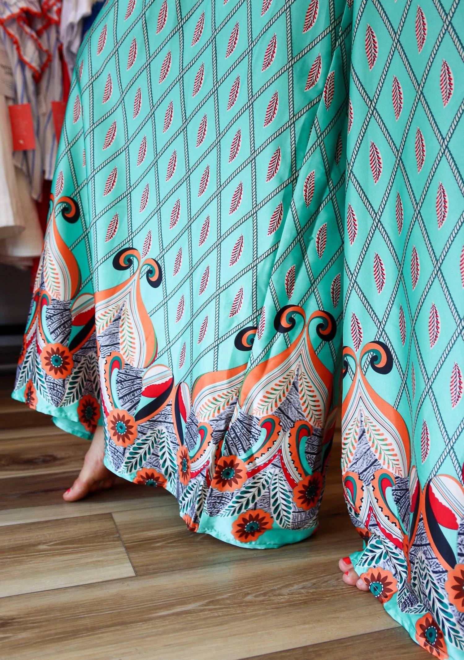 Meet Me In Santorini - Peacock Feather Jumpsuit