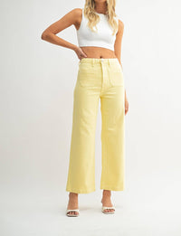 Just Black Denim - Women's Mini Patch Pocket Wide Leg Pants