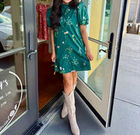 entro Madison Mini Dress in hunter green - women's dress