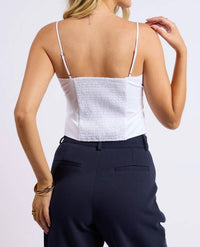 Sage The Label - Rowena Sleeveless Buttoned Fitted Crop Top