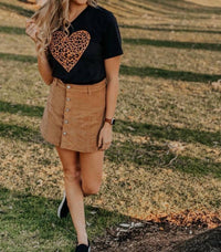Urban Buffalo - Leopard Heart Graphic Tee Shirt