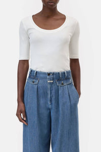 Closed - Wide Neck Short Sleeve Top
