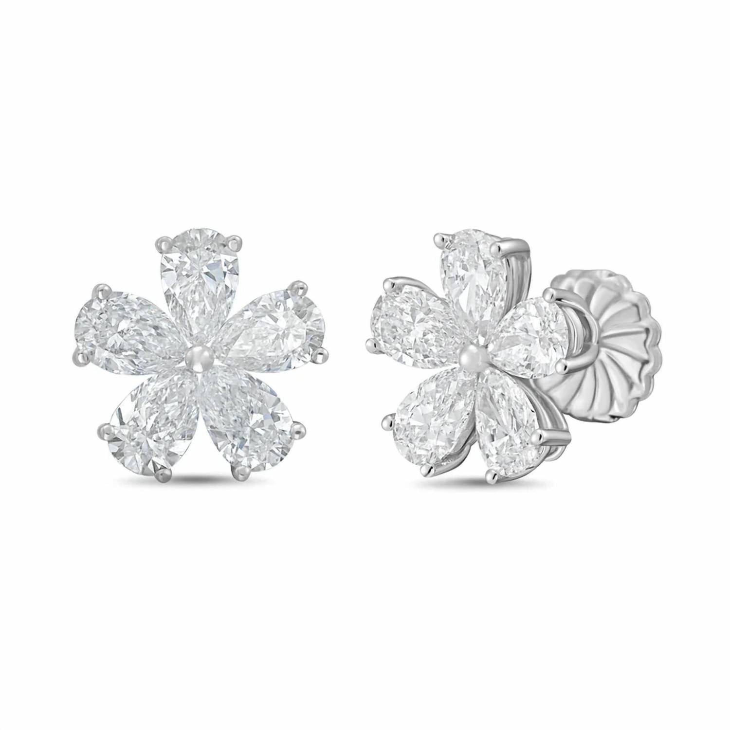 Diana M Jewels - Women's Pear Lab-Grown Diamond Stud Earrings (3.00 Ct TCW) - Signature