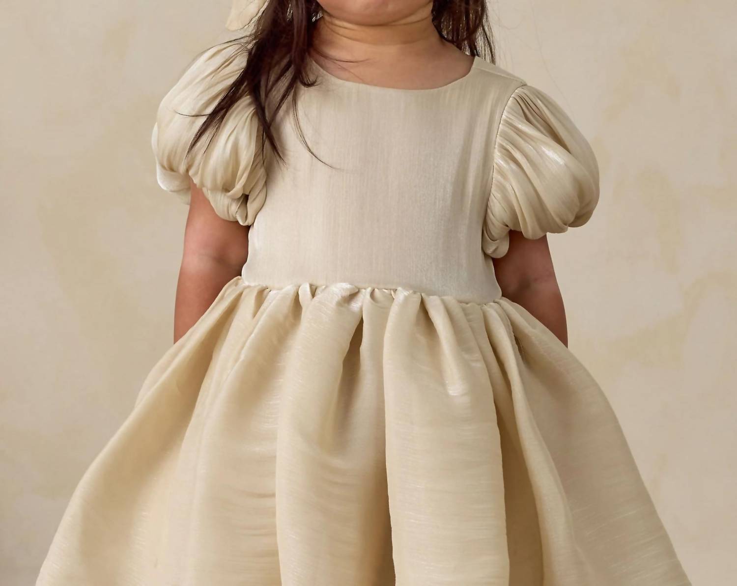 NORALEE Sofia Dress in ecru - kids' dress - detail view