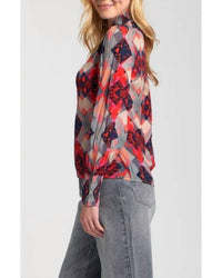 Apny - Puff Shoulder Button Front Top