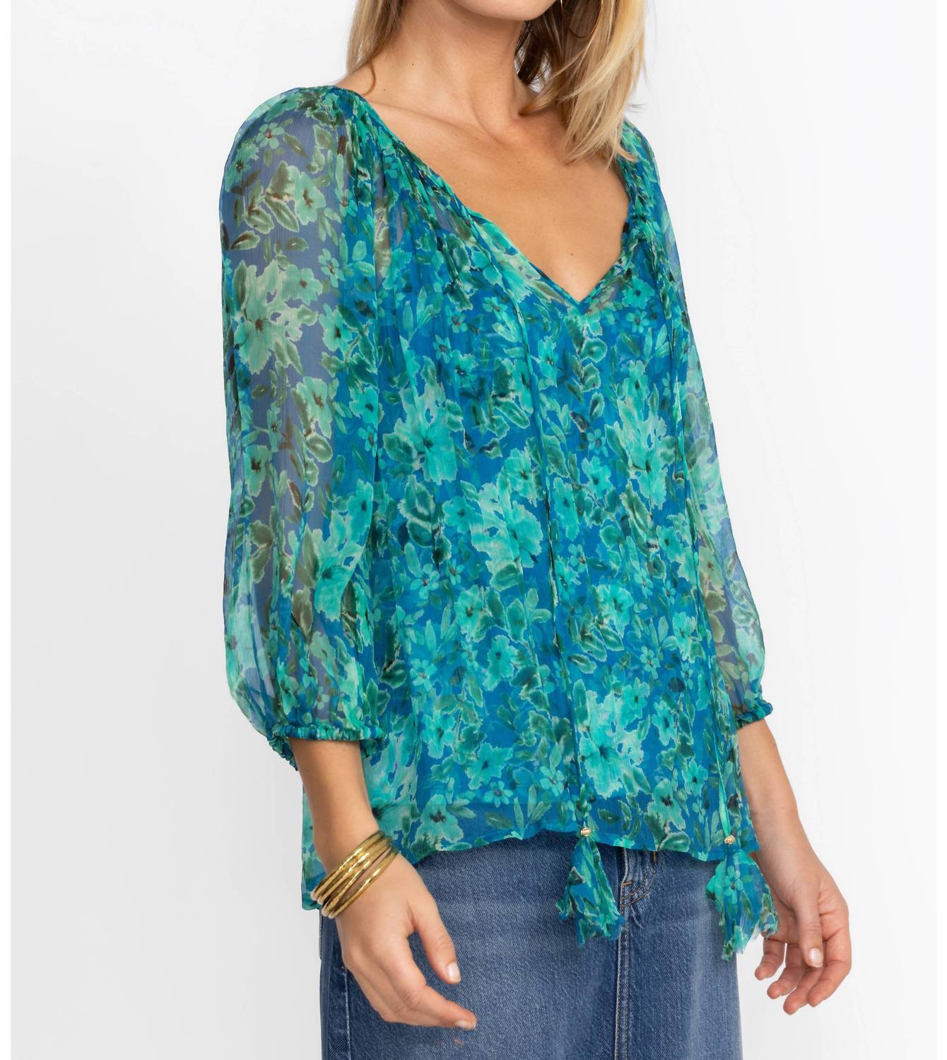 Johnny Was - Raquel Silk Peasant Blouse