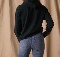 The Normal Brand Puremeso Everyday Hoodie in emerald - women's top - detail view