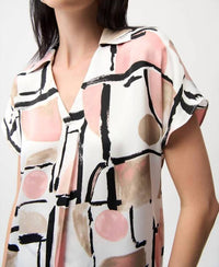 Joseph Ribkoff - Casual V-neck Buttoned Top