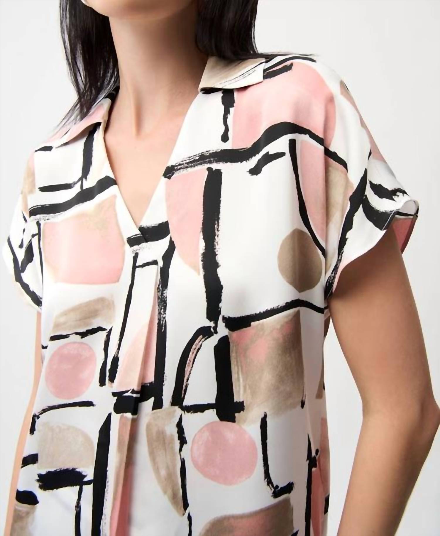 Joseph Ribkoff - Casual V-neck Buttoned Top