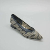 Gioseppo Women's Striped Heeled Shoes in black tan - women's flats