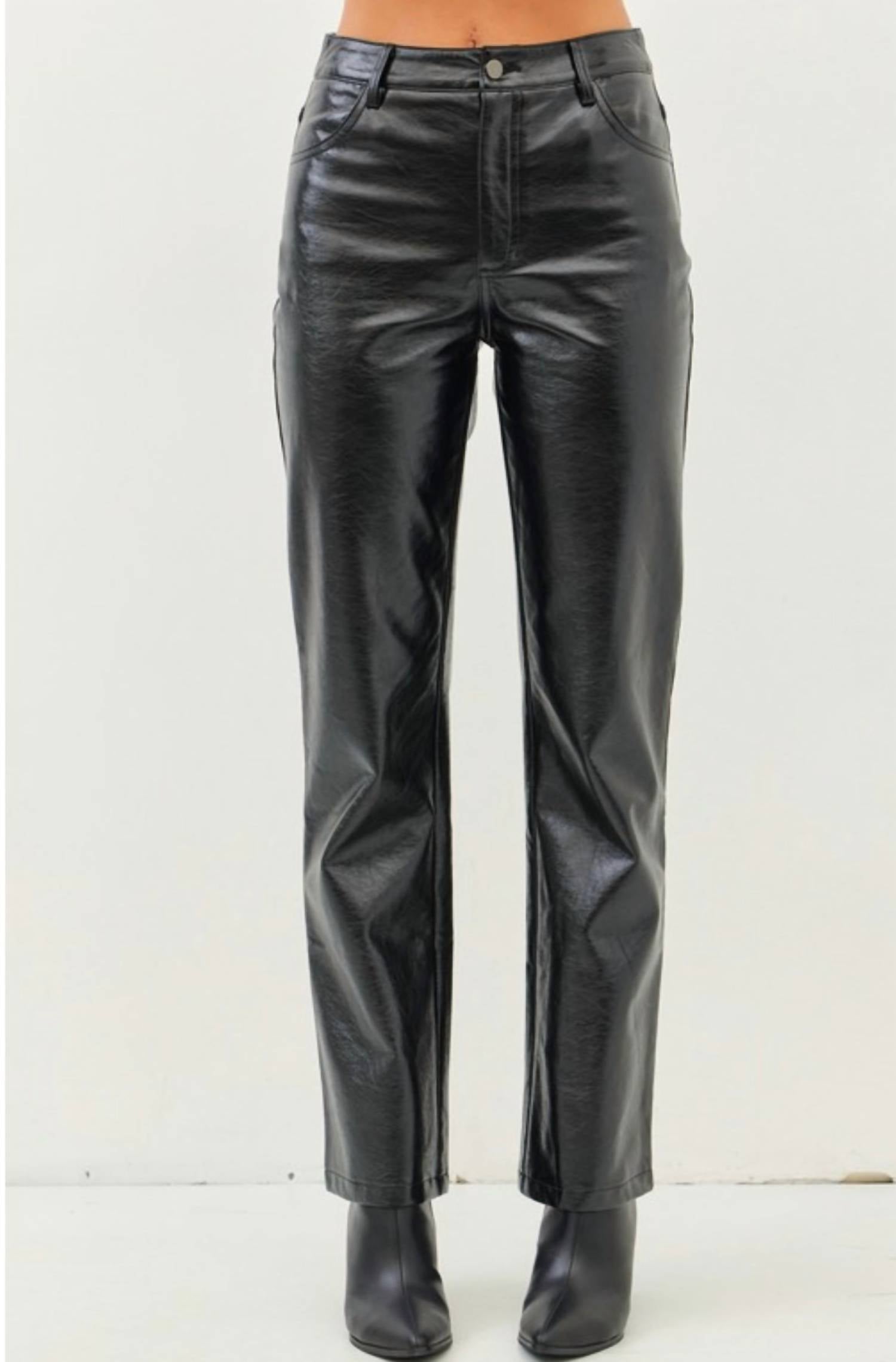 Idem Ditto - Sleek Metallic Straight Pants
