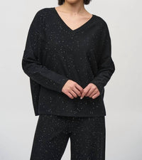 Joseph Ribkoff - SEQUINED SWEATER KNIT BOXY TOP