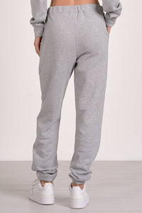 ELAN Heart Accent Elastic Waist Joggers in grey - women's pants - detail view