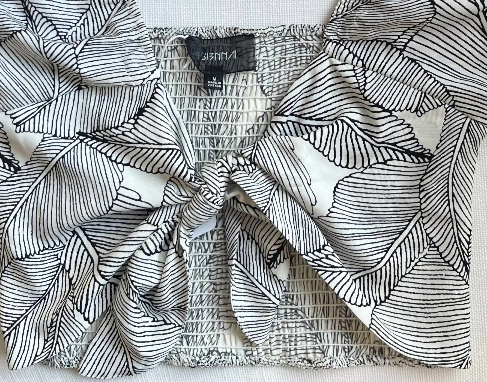Sienna - Women's Tropical Leaf Tie-up Top