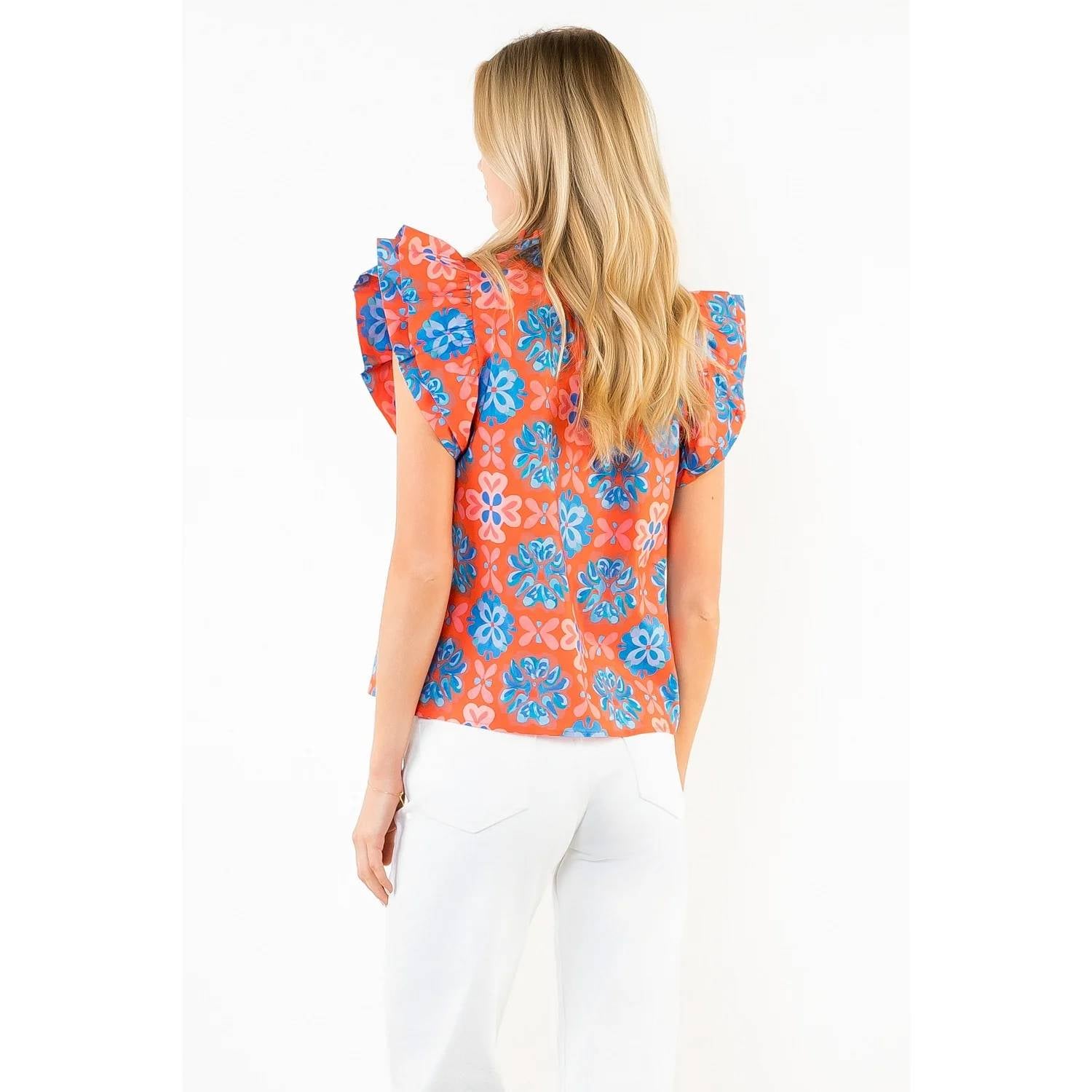 Thml - Floral Print Ruffle Sleeve Blouse