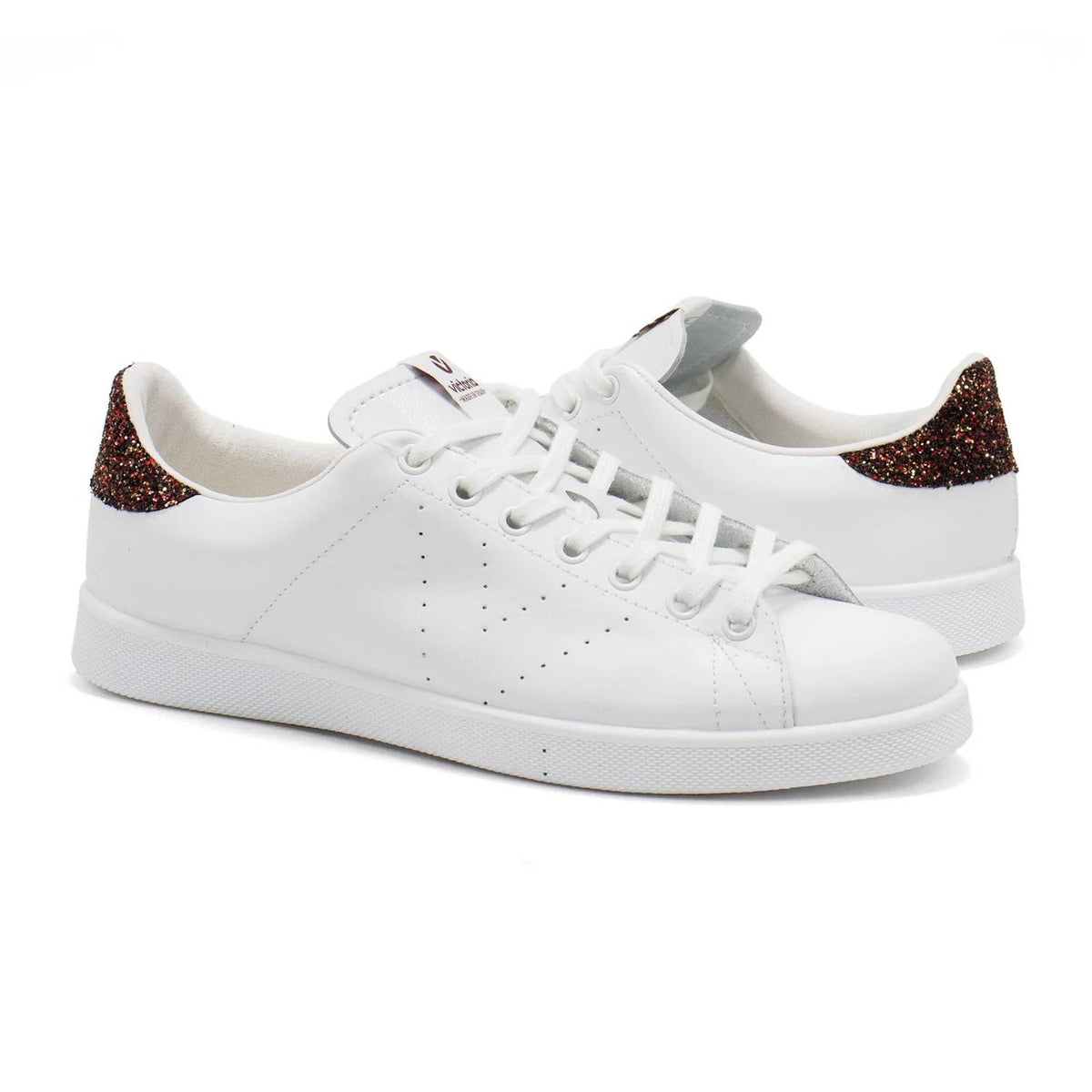 Victoria - Women's Glitter Leather Sneakers