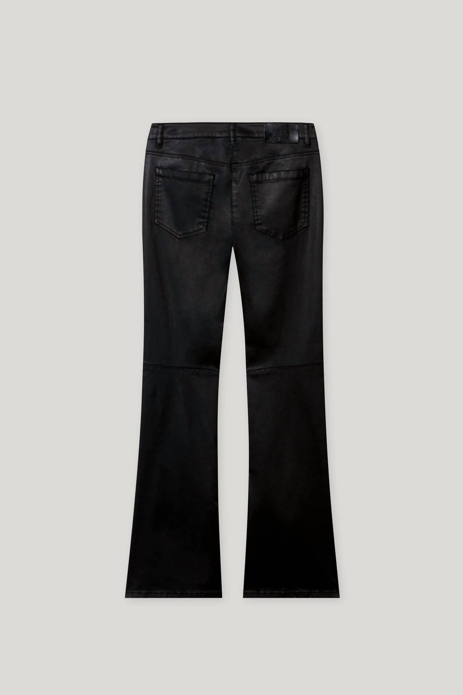 LUISA CERANO Leather Look Flared Pants in black - women's pants - view 6