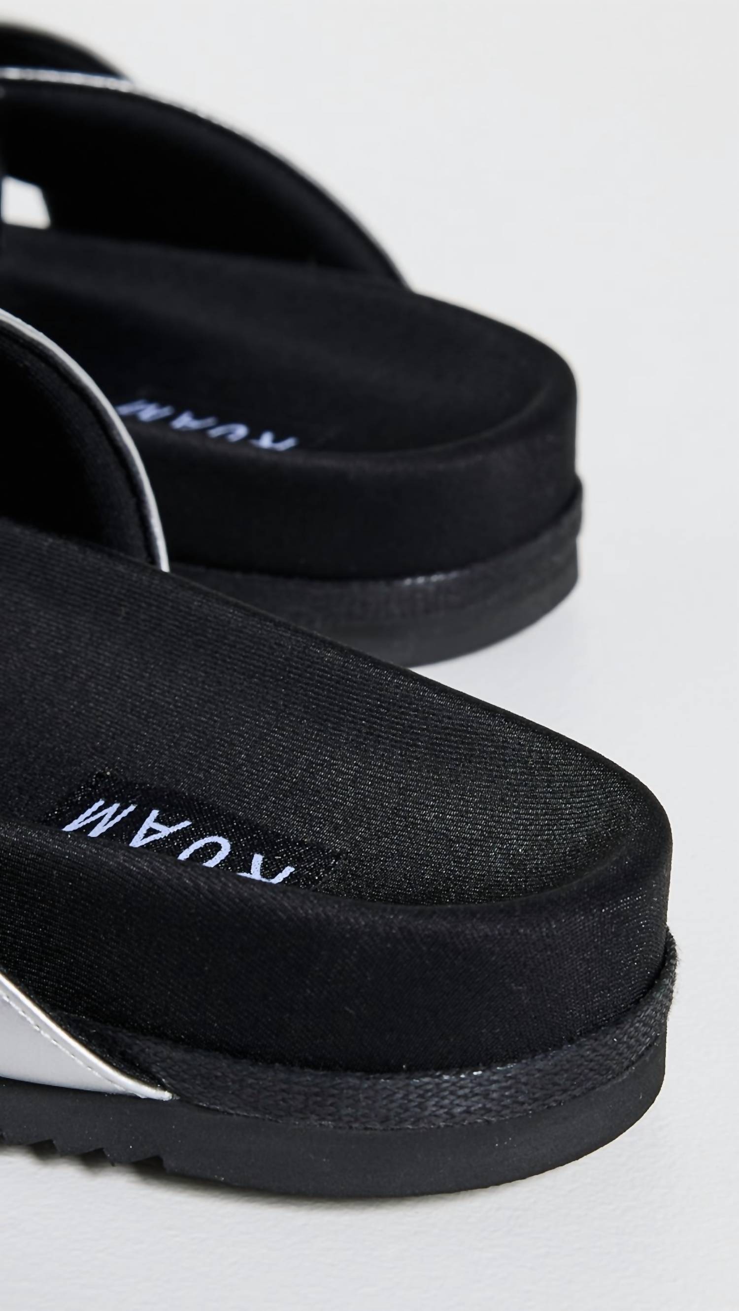 ROAM Women's 7 Slide Vegan Leather Flat Slip-on Sandals in silver black - women's sandal - view 4