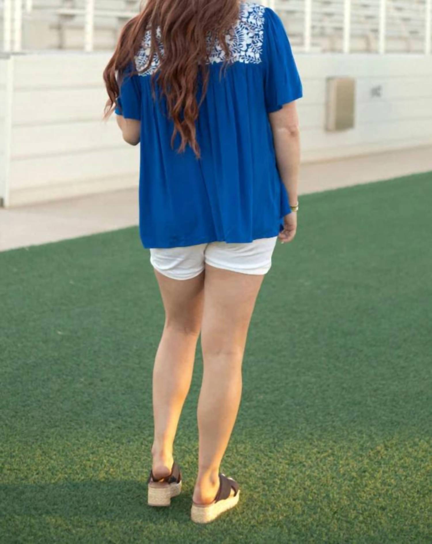 Layerz Clothing - Embroidered Ruffle Collar Top