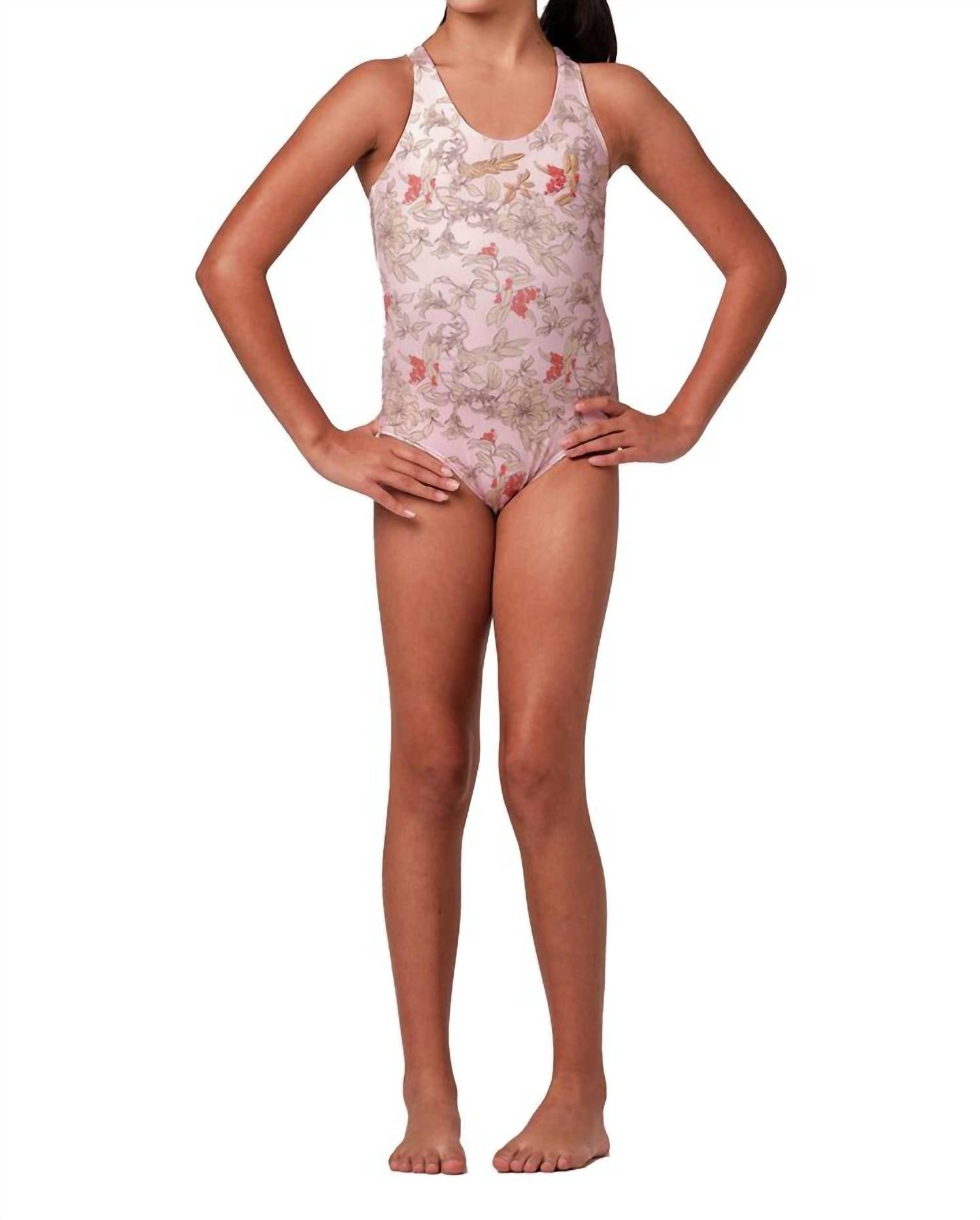 submarine Not Too Basic Swimsuit in garden pink - kids' item - alternate view