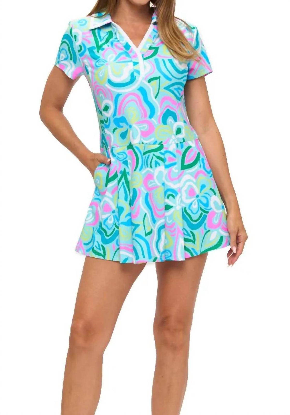 Aryeh - Short Sleeve Pleated Dress