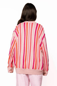 Queen Of Sparkles - Striped Xoxo Queen Heart Cake Sweater