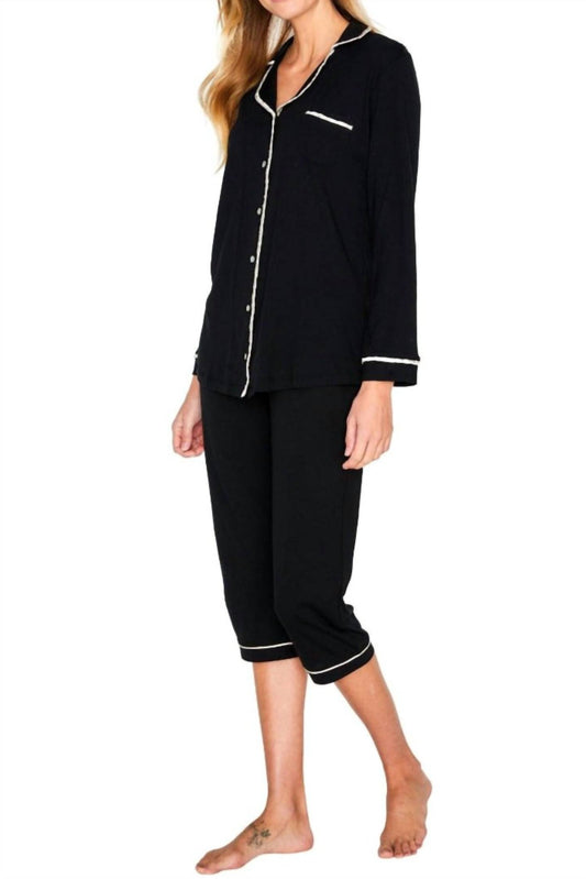 Twelve Eighty Eight - Sophie Basic Long Sleeve Cropped Pajama Set