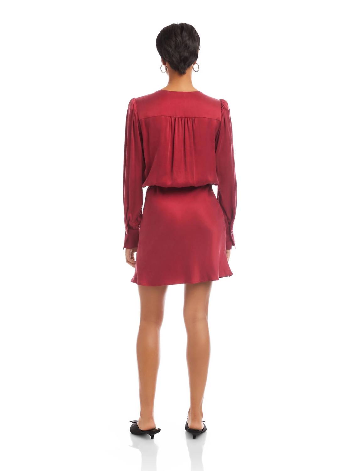 Fifteen Twenty - Denise Drape Front Long Sleeve Mini Dress