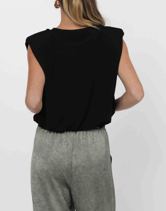 Sadie & Sage - So Into You Knit Shoulder Pad Sleeveless Top
