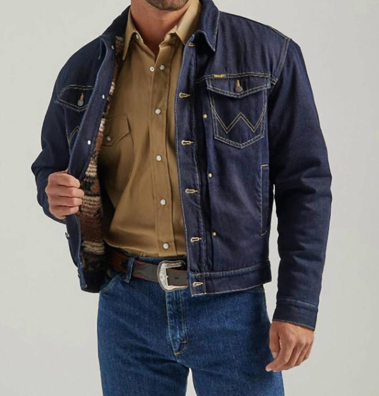 Wrangler - Aztec Sherpa Lines Denim Jacket