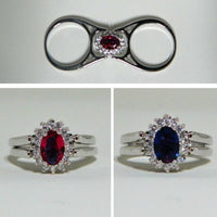 Faire - SAPPHIRE/RUBY REVERSIBLE RHODIUM PLATED RING