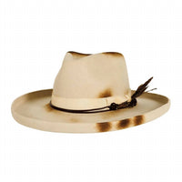 American Hat Makers - Wool Felt Burnt Teardrop Fedora Hat