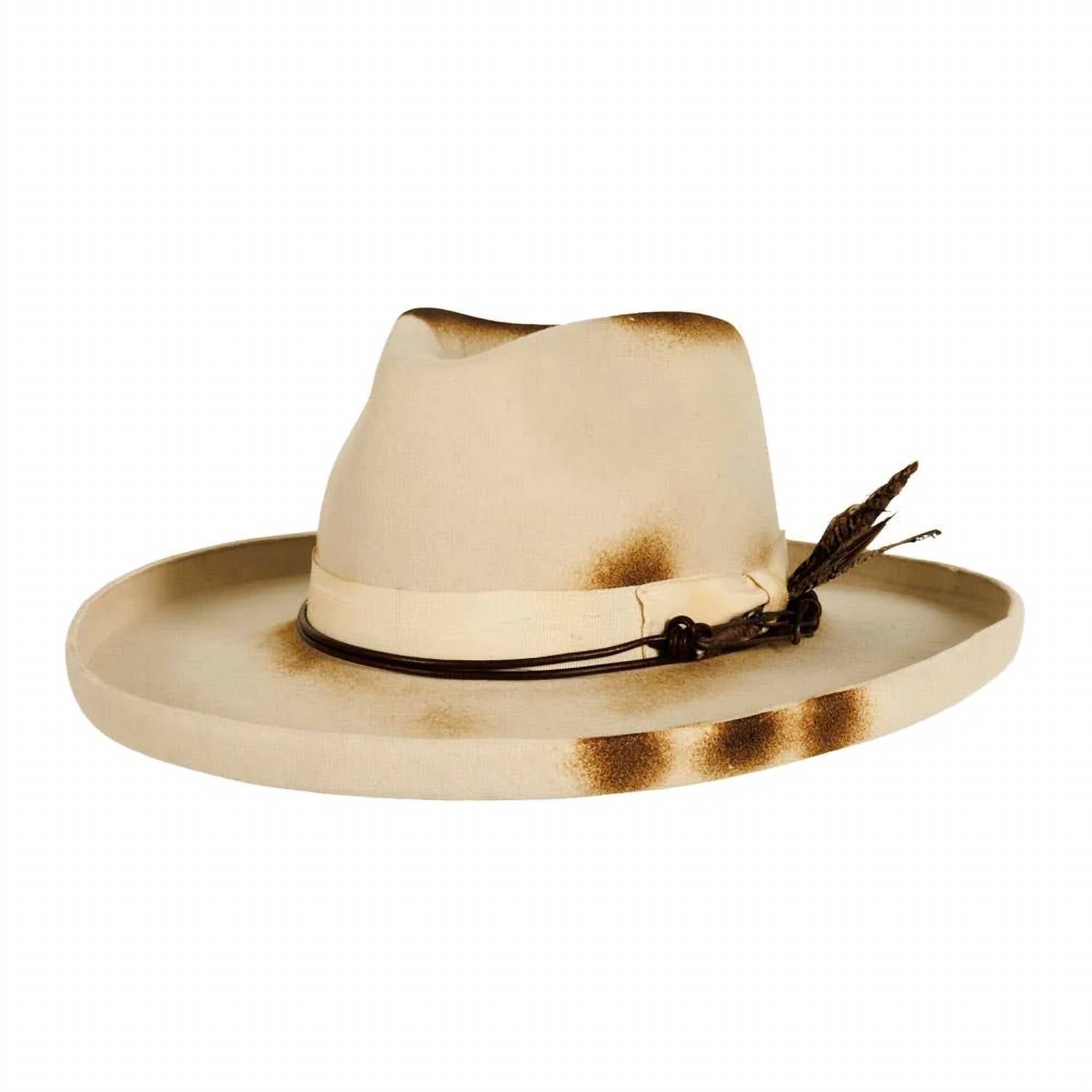 American Hat Makers - Wool Felt Burnt Teardrop Fedora Hat