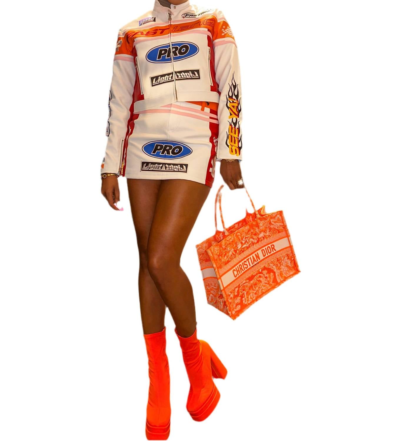 First Row - Fast Lane Leather Racing Skirt