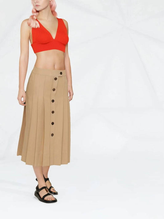 Salvatore Ferragamo - Buttoned-up Pleated Skirt