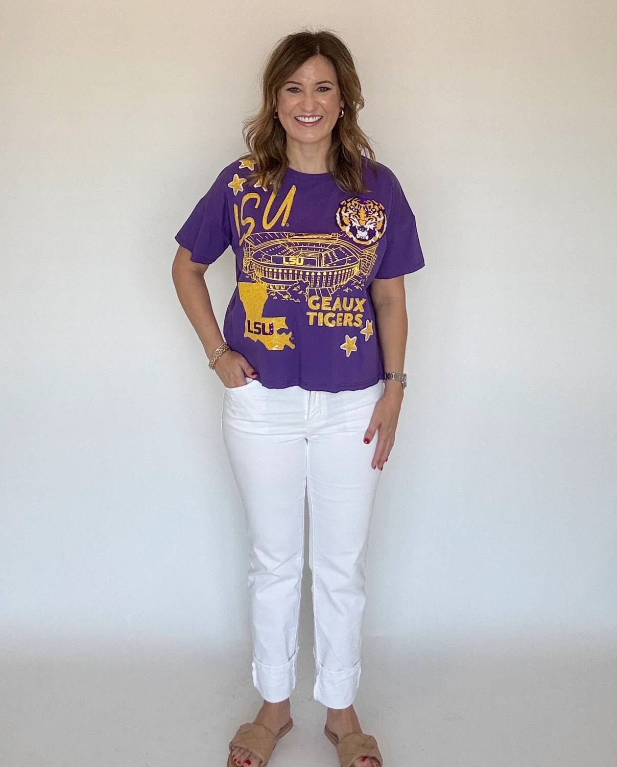 Stewart Simmons - LSU 4th Quarter Sequin Tee