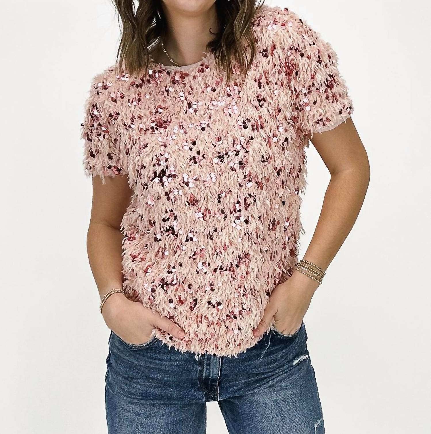 Ivy Jane - Dahlia Fuzzy Sparkle Tee