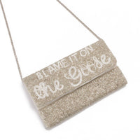 La Chic Designs Women's Blame It On The Goose Beaded Clutch in silver - women's bag - alternate view