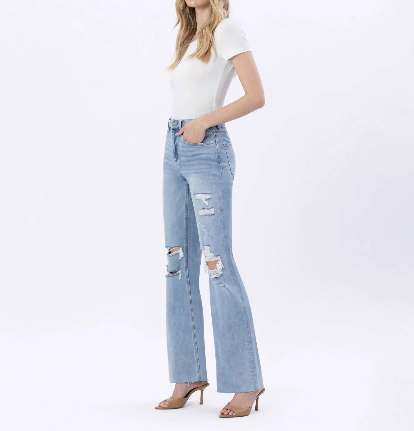 Lovervet - Plus Tummy Control Vintage Super High Flare Jeans